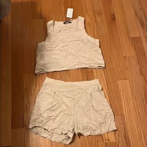 Cream High Waist Shorts